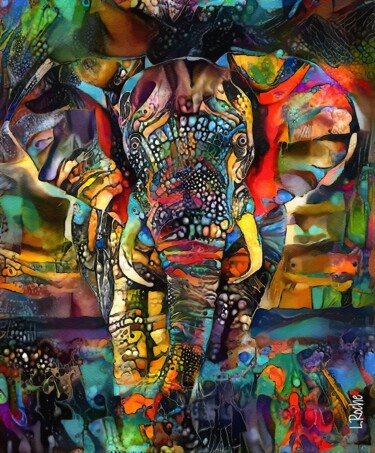 「Elefante 2025」というタイトルのデジタルアーツ L.Rocheによって, オリジナルのアートワーク, 2Dデジタルワーク