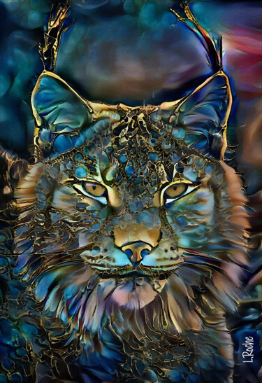 Arts numériques intitulée "Sancy, Lynx" par L.Roche, Œuvre d'art originale, Travail numérique 2D