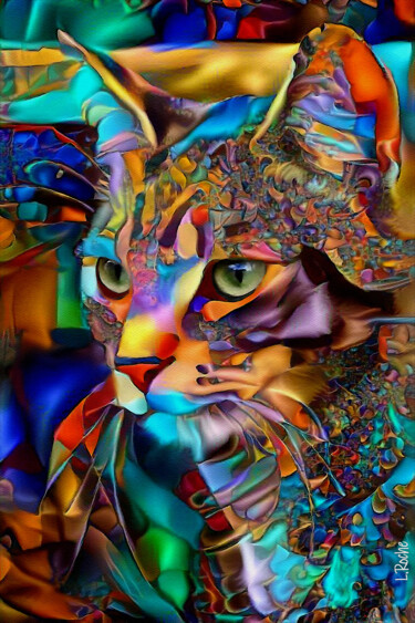 Digital Arts titled "Sasska , cat" by L.Roche, Original Artwork, Acrylic