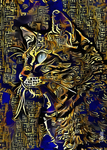 Цифровое искусство под названием "Holly cat" - L.Roche, Подлинное произведение искусства, Акрил