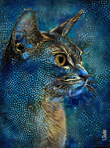 Arts numériques intitulée "Mijan, cat" par L.Roche, Œuvre d'art originale, Acrylique