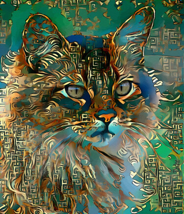 Digital Arts titled "Alaya, cat" by L.Roche, Original Artwork, Acrylic