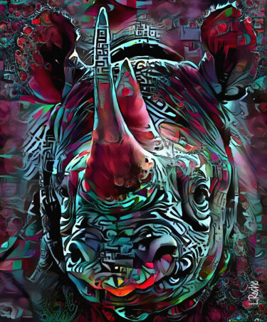 Digital Arts titled "Rhino force one" by L.Roche, Original Artwork, 2D Digital Work