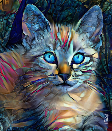 Digital Arts titled "Mamboo, cat" by L.Roche, Original Artwork, Acrylic