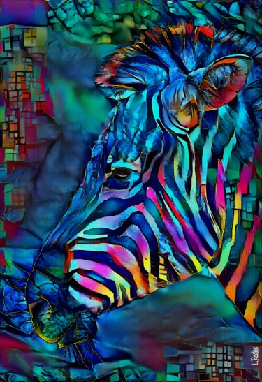 Digitale Kunst getiteld "Cebra color" door L.Roche, Origineel Kunstwerk, Acryl