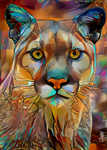 Arte digital titulada "Puma des dunes" por L.Roche, Obra de arte original, Acrílico