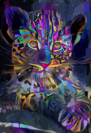 Digital Arts titled "T-Shon, lion" by L.Roche, Original Artwork, Acrylic