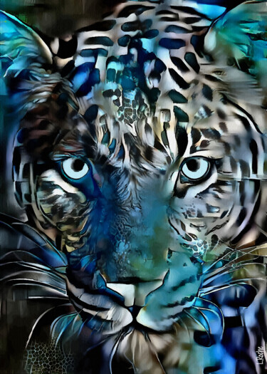 Digital Arts titled "Darmonn, leopard" by L.Roche, Original Artwork, 2D Digital Work