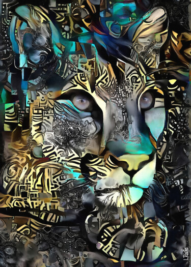 Arts numériques intitulée "Young Puma Gold" par L.Roche, Œuvre d'art originale, Travail numérique 2D