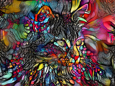 Digital Arts titled "Avanyta, cat" by L.Roche, Original Artwork, Acrylic