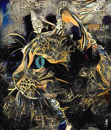 Arte digitale intitolato "Manguy, cat" da L.Roche, Opera d'arte originale, Acrilico