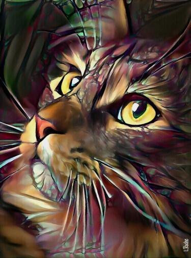 Digital Arts titled "Neyra, cat" by L.Roche, Original Artwork, Acrylic