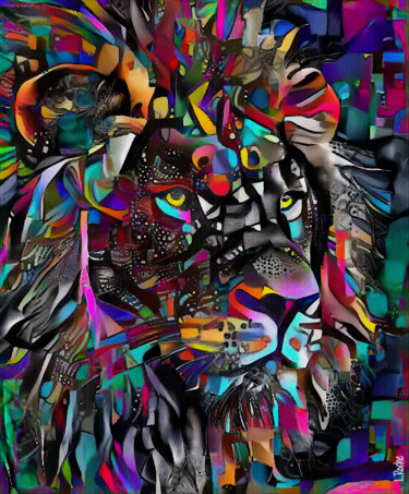Arts numériques intitulée "Charly Lion" par L.Roche, Œuvre d'art originale, Travail numérique 2D