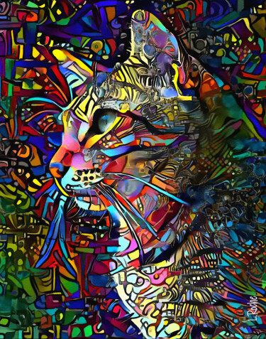 Digital Arts titled "Jaspy, cat" by L.Roche, Original Artwork, Acrylic