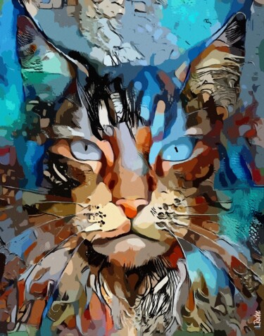 Digital Arts titled "Arda Pop, cat" by L.Roche, Original Artwork, Acrylic