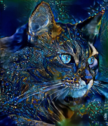 Digital Arts titled "Zaya, cat" by L.Roche, Original Artwork, Acrylic