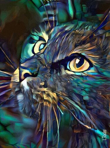 Digital Arts titled "Malkita, cat" by L.Roche, Original Artwork, Acrylic