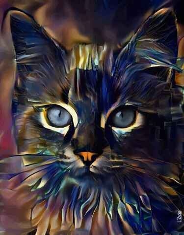Arts numériques intitulée "Zarlook, cat" par L.Roche, Œuvre d'art originale, Acrylique