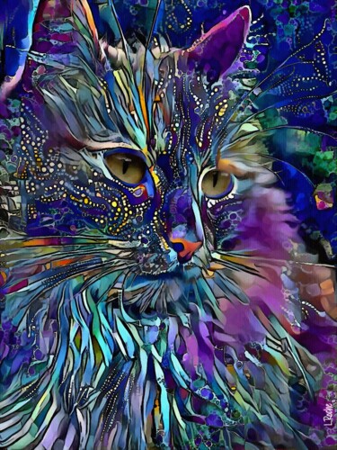 Arts numériques intitulée "Jiray, cat" par L.Roche, Œuvre d'art originale, Acrylique