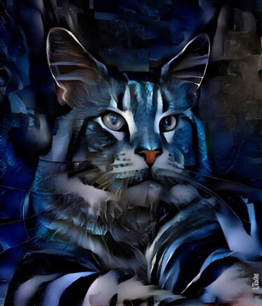 Digital Arts titled "Neymo, cat" by L.Roche, Original Artwork, Acrylic