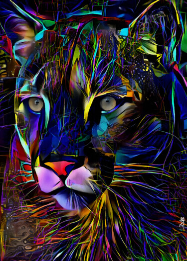 Arts numériques intitulée "Puma luz" par L.Roche, Œuvre d'art originale, Acrylique