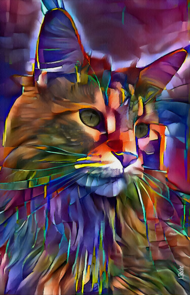 Arts numériques intitulée "Chang, cat" par L.Roche, Œuvre d'art originale, Acrylique