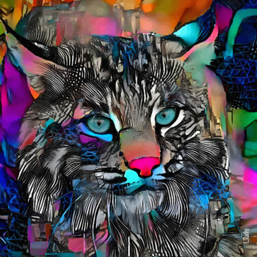 Digital Arts titled "Sorbet Lynx" by L.Roche, Original Artwork, Acrylic