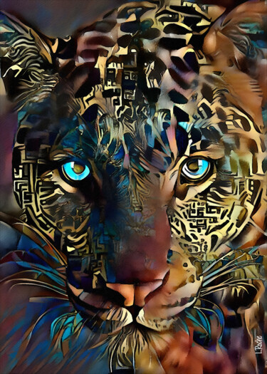 Digital Arts titled "Elron, leopard" by L.Roche, Original Artwork, Acrylic