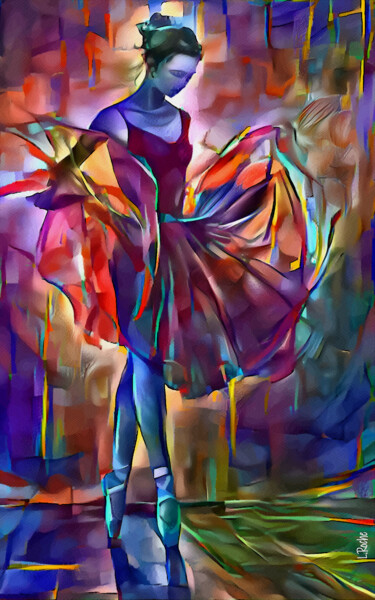 Malerei mit dem Titel "Tutu Candy" von L.Roche, Original-Kunstwerk, 2D digitale Arbeit