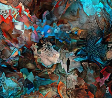 Цифровое искусство под названием "Blue mountain" - L.Roche, Подлинное произведение искусства, 2D Цифровая Работа