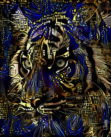 Arts numériques intitulée "Tiger royal 1er" par L.Roche, Œuvre d'art originale, Acrylique