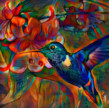 Digitale Kunst mit dem Titel "Pajaro lindo" von L.Roche, Original-Kunstwerk, 2D digitale Arbeit