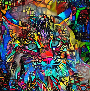 Arts numériques intitulée "Poppy Lynx" par L.Roche, Œuvre d'art originale, Travail numérique 2D