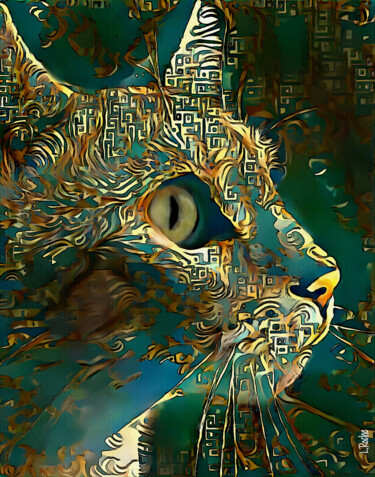 Arts numériques intitulée "Esrat, cat" par L.Roche, Œuvre d'art originale, Travail numérique 2D