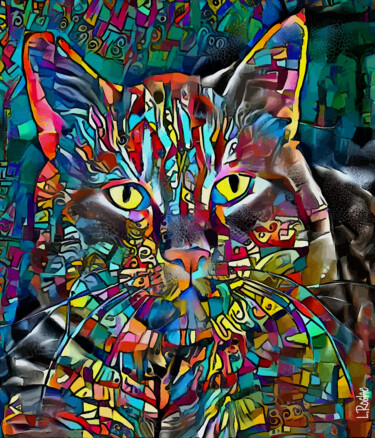 Arte digital titulada "Merty, cat" por L.Roche, Obra de arte original, Trabajo Digital 2D