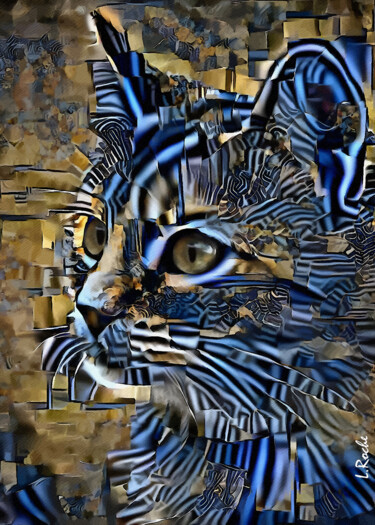 Arts numériques intitulée "Deauville cat" par L.Roche, Œuvre d'art originale, Travail numérique 2D
