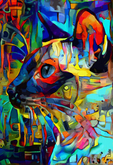 Artes digitais intitulada "Siamycat" por L.Roche, Obras de arte originais, Trabalho Digital 2D