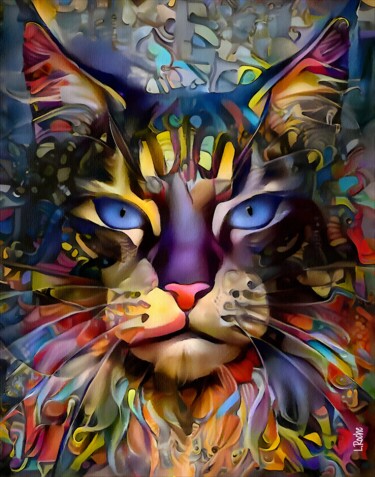 Artes digitais intitulada "Heyrmis, cat" por L.Roche, Obras de arte originais, Trabalho Digital 2D