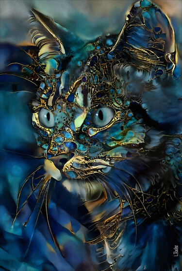 Artes digitais intitulada "Remundo, cat" por L.Roche, Obras de arte originais, Trabalho Digital 2D