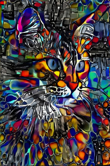 Arte digitale intitolato "Jossy, cat" da L.Roche, Opera d'arte originale, Lavoro digitale 2D