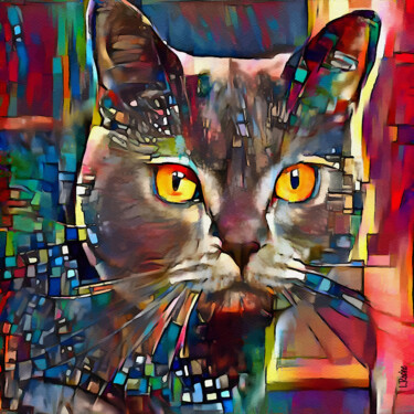 Digital Arts titled "Songuy, cat" by L.Roche, Original Artwork, 2D Digital Work
