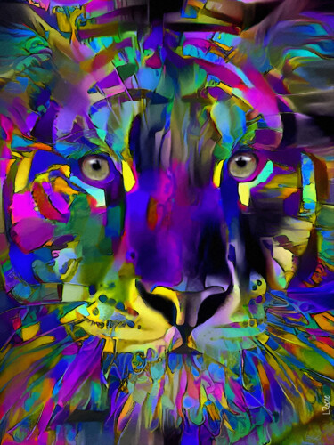 Digitale Kunst mit dem Titel "Reno, tiger" von L.Roche, Original-Kunstwerk, 2D digitale Arbeit