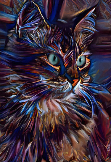 Digital Arts titled "Senür, cat" by L.Roche, Original Artwork, 2D Digital Work