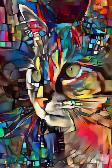 Digital Arts titled "Salem, cat" by L.Roche, Original Artwork, 2D Digital Work