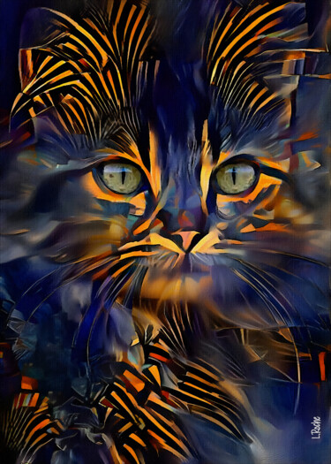 Digital Arts titled "Monette, cat" by L.Roche, Original Artwork, 2D Digital Work