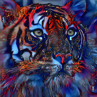 Arts numériques intitulée "Alfa-Bongo, tiger" par L.Roche, Œuvre d'art originale, Travail numérique 2D