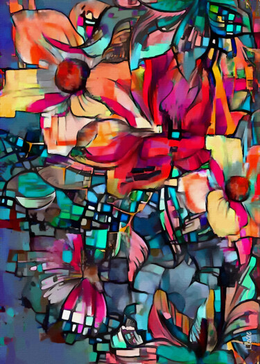 Digitale Kunst mit dem Titel "Bouquet de Novembre" von L.Roche, Original-Kunstwerk, 2D digitale Arbeit