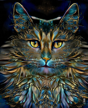 Digital Arts titled "Lizamoon, cat" by L.Roche, Original Artwork, 2D Digital Work