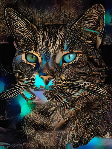 Digital Arts titled "Mayann, cat" by L.Roche, Original Artwork, 2D Digital Work