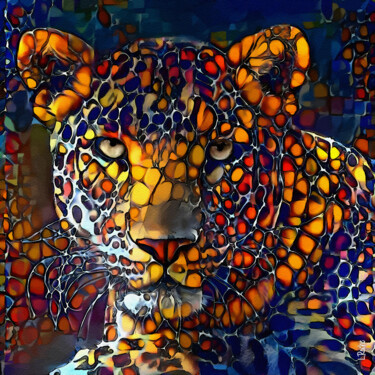 Arte digitale intitolato "Lyno, leopard" da L.Roche, Opera d'arte originale, Lavoro digitale 2D